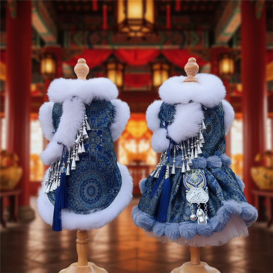 Miao Ethnic Exotic Silver Tassel Pet Coat - Paw Realm Co.